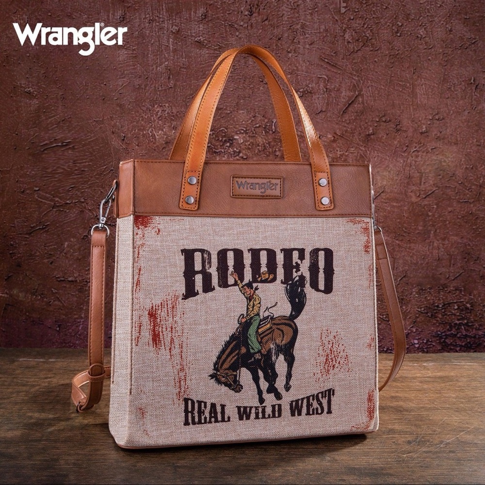 Wrangler Rodeo Tan and Brown Messenger Bag